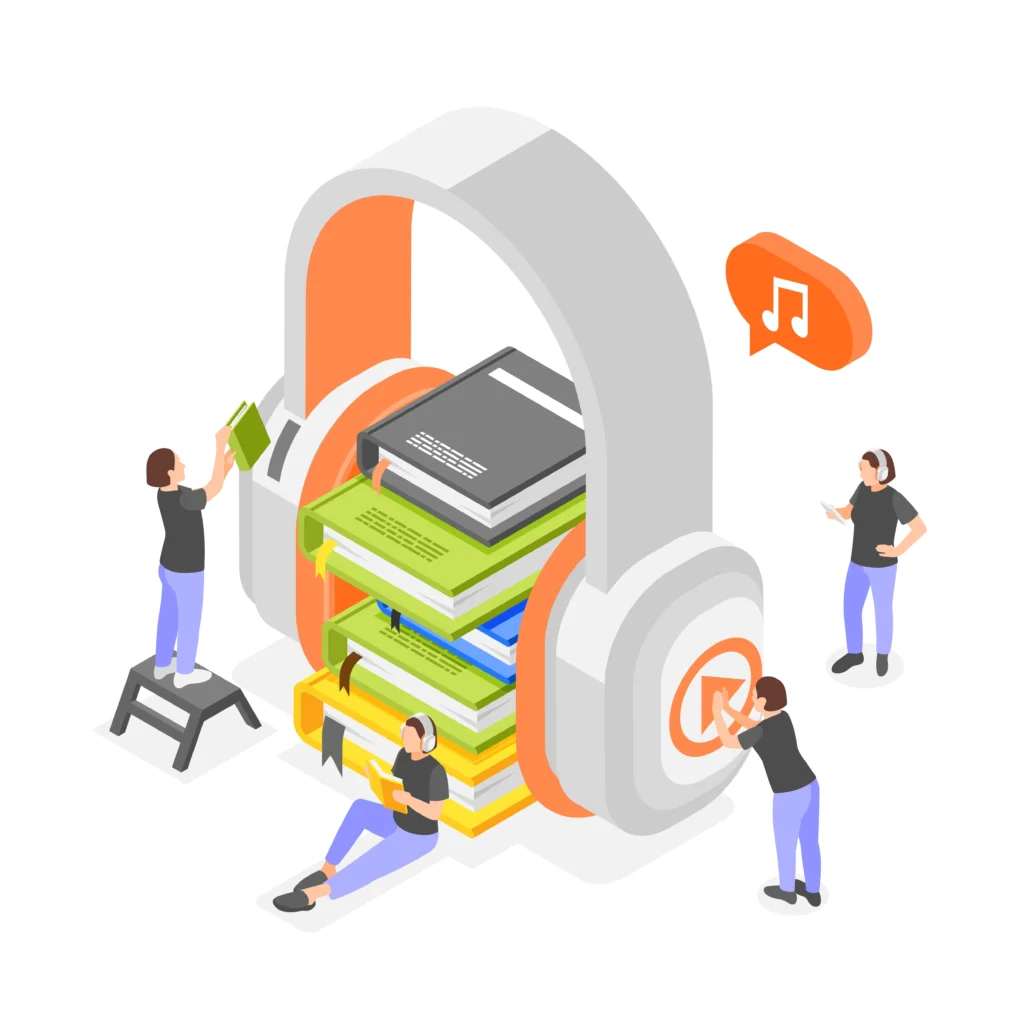Professional audiobook publishing services with studio recording and narration